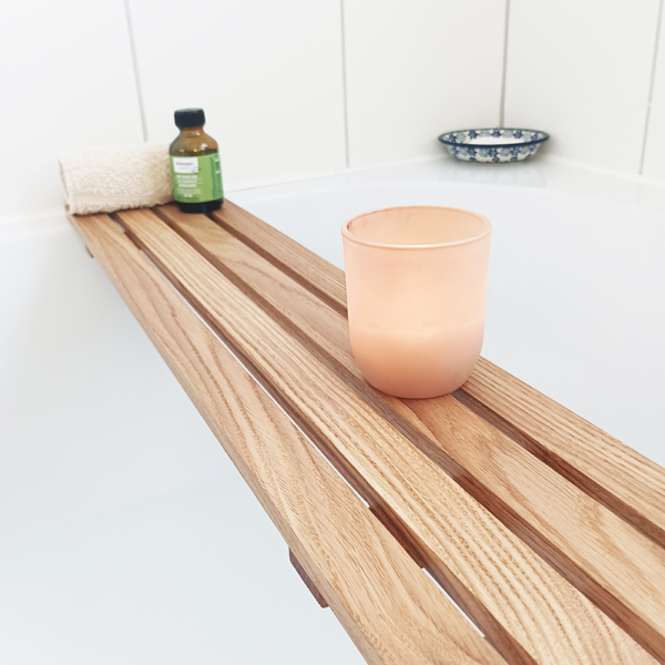 minimalistische Badewannenablage | Eiche – Bild 4