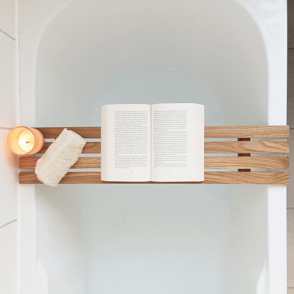 minimalistische Badewannenablage | Eiche – Bild 2