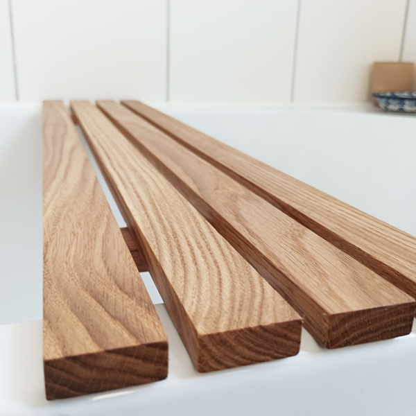 minimalistische Badewannenablage | Eiche – Bild 7