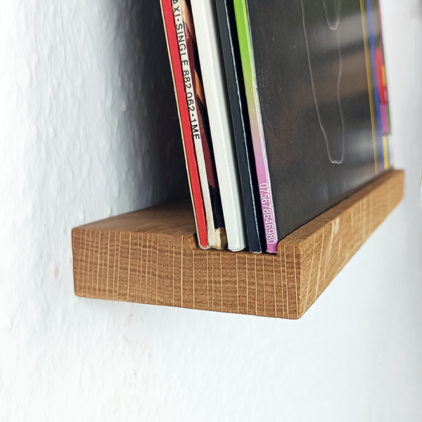 Schallplattenregal für bis zu 5 Vinyl | Eiche
