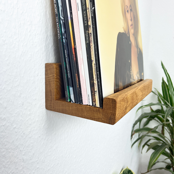Schallplattenregal für bis zu 12 Vinyl | Eiche – Bild 2