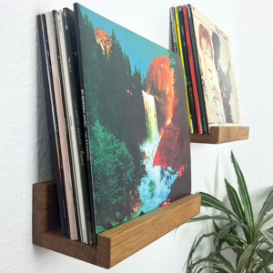 Schallplattenregal für bis zu 12 Vinyl | Eiche
