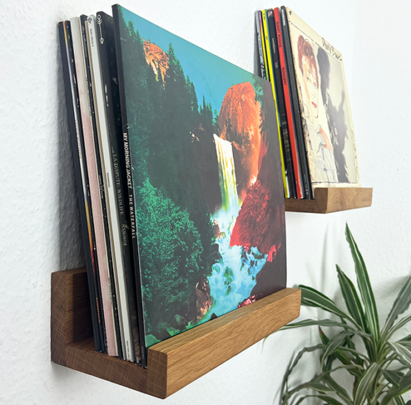 Schallplattenregal für bis zu 12 Vinyl | Eiche