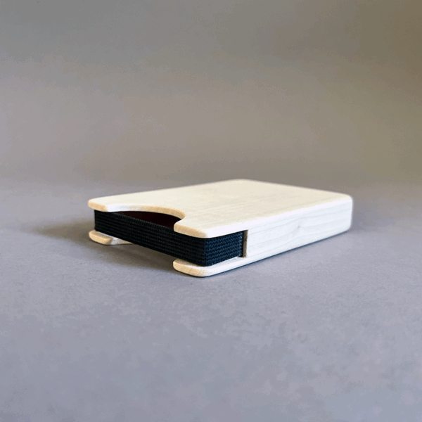 Kartenportemonnaie | Ahorn, elegant abgerundetes Design