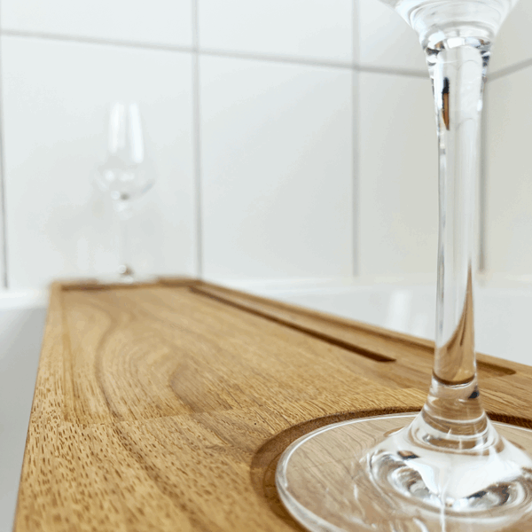 elegante Badewannenablage mit Tablethalterung | Eiche – Bild 3